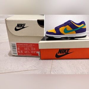 Nike Kids Dunk Low LL Purple and Gold Sneakers